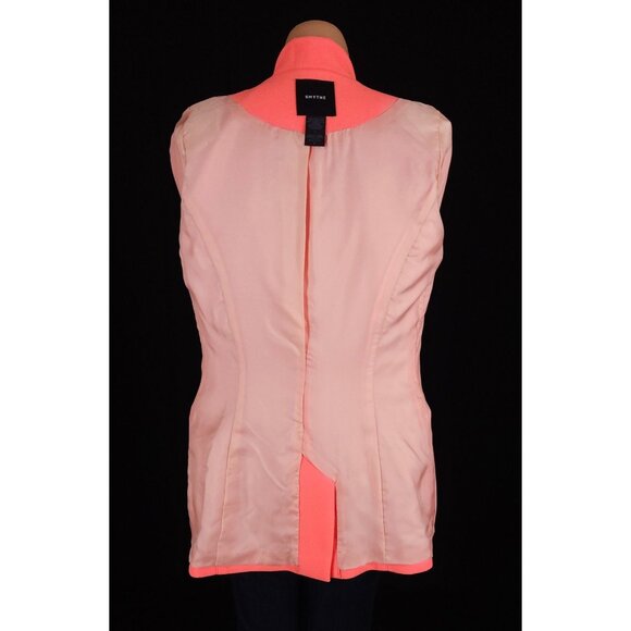 Smythe Tailored Blazer Size 4 Womens Neon Tangerine Jacket $795 - Picture 11 of 16